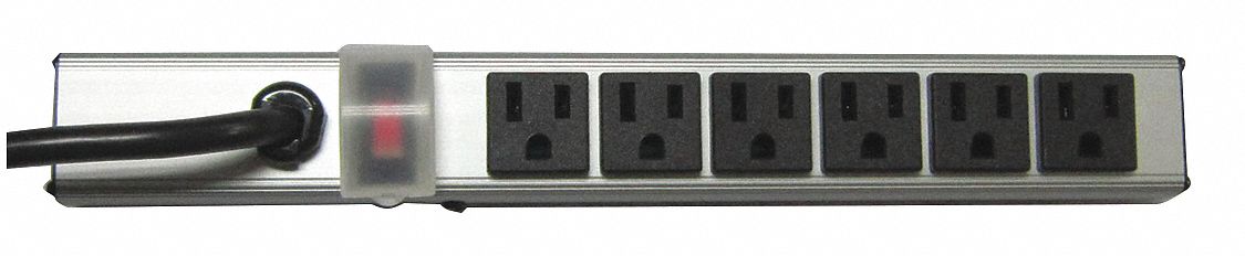 Outlet Strip 6 Outlet 15A 12 L Gry