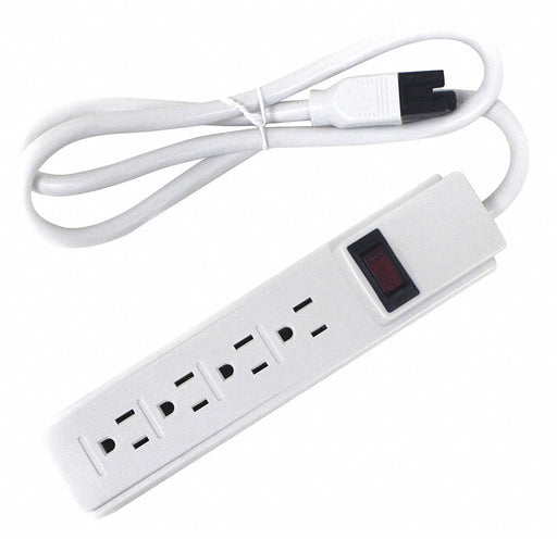 Outlet Strip White 8-1/4 in 4 Outlets