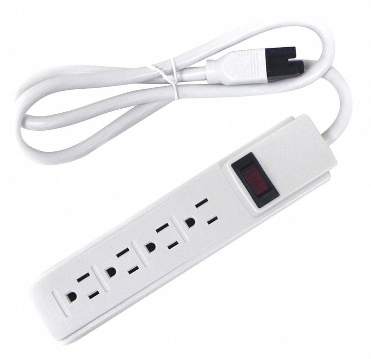 Outlet Strip White 8-1/4 in 4 Outlets