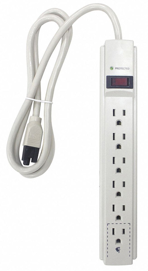 Outlet Strip White 11 in 6 Outlets