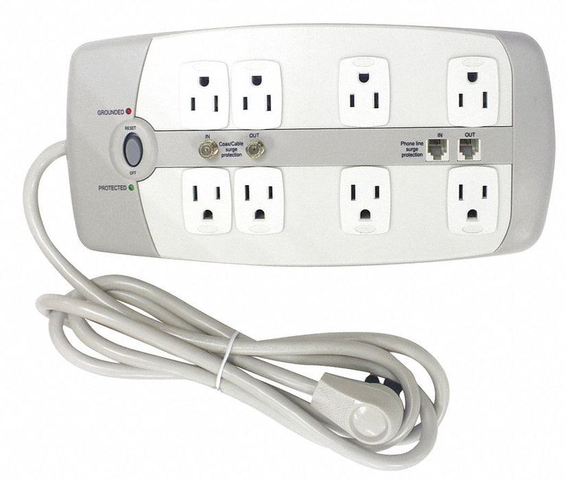 Surge Protector Outlet Strip 6 ft White
