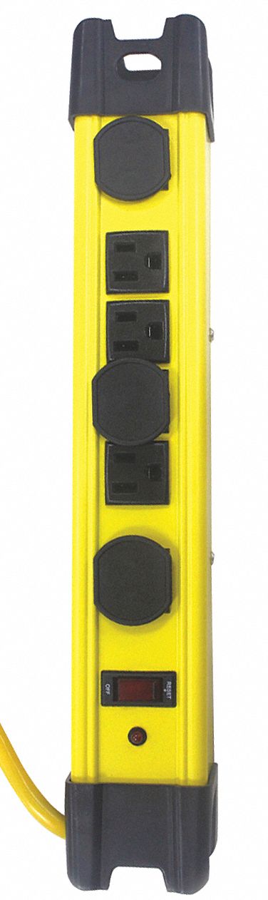Surge Protector Outlet Strip Yellow
