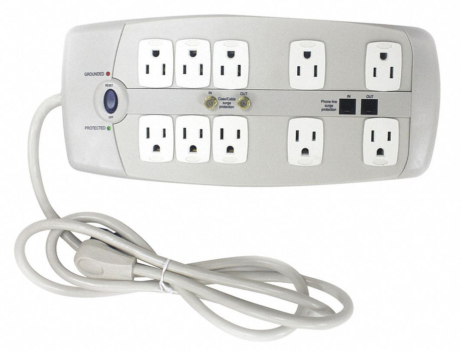 Surge Protector Outlet Strip 6 ft White