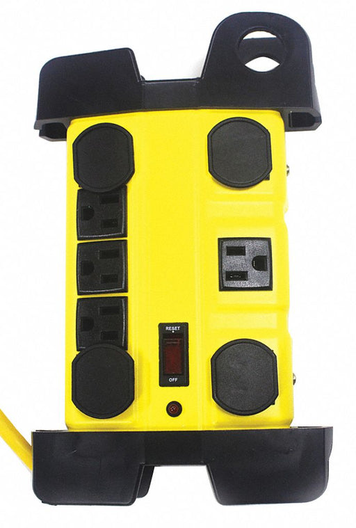 Surge Protector Outlet Strip Yellow