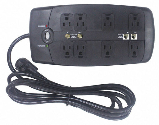 Surge Protector Outlet Strip Black