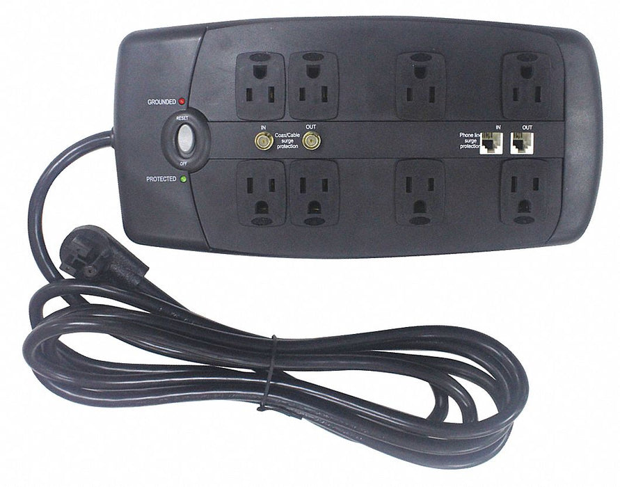 Surge Protector Outlet Strip Black