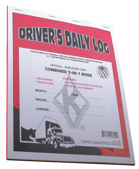 Drivers Daily Logbook 2 In 1 With Carbon