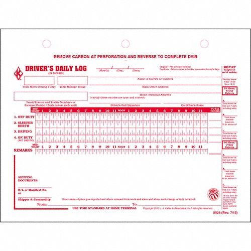 Drivers Daily Logbook With Carbon
