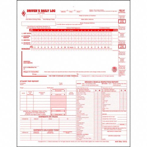 Drivers Logbook 5 In 1 Carbonless