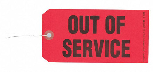 Out of Service Tag Rectangle 3-1/8 PK50
