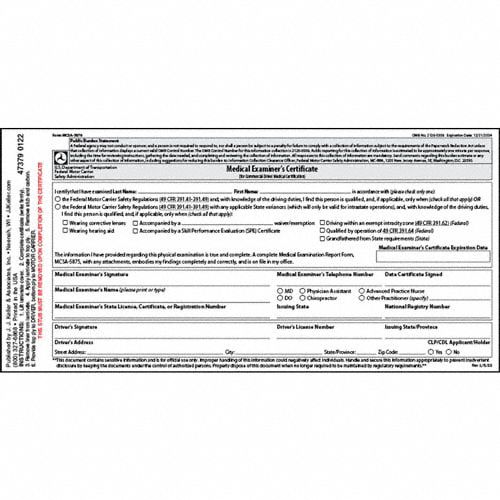 Medical Examination Certificate English