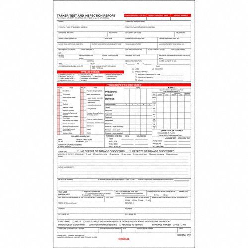 Tanker Test/Inspection Report PK10