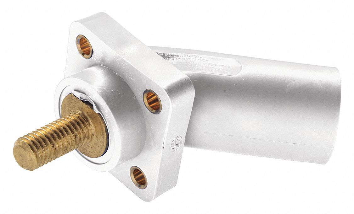 Angled Recp Wht Male Threaded Stud 400 A