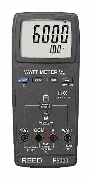 Watt Meter 6000W 10A 0 to 600V