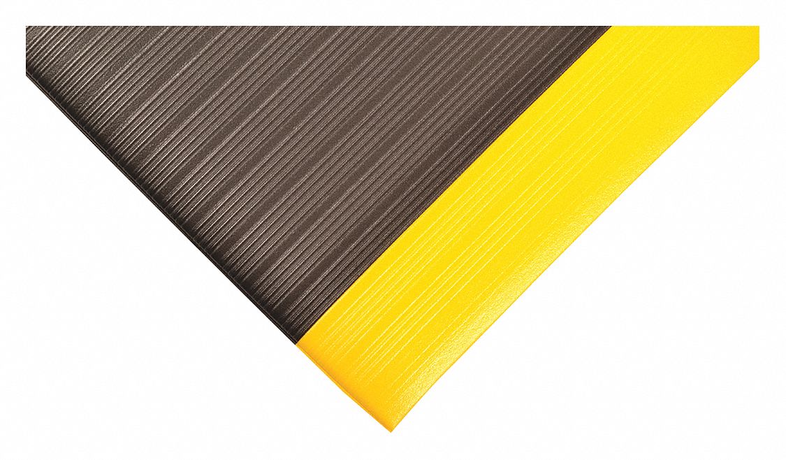 Antifatigue Mat Black YllwBrdr 3ft.x5ft.
