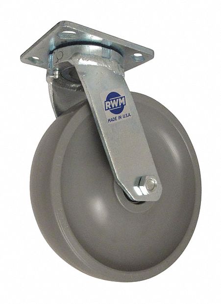 Plate Caster Swivel Elastomer 9 1/2 H