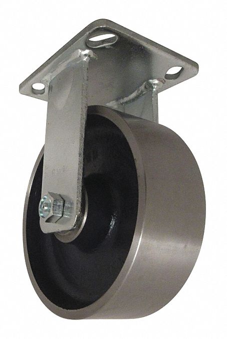 Plate Caster Rigid Steel 6 1/2 H
