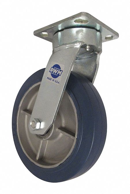 Plate Caster Swivel Rubber 7 1/2 H