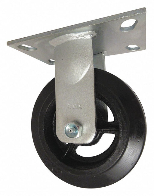Plate Caster Rigid Rubber 7 1/2 H