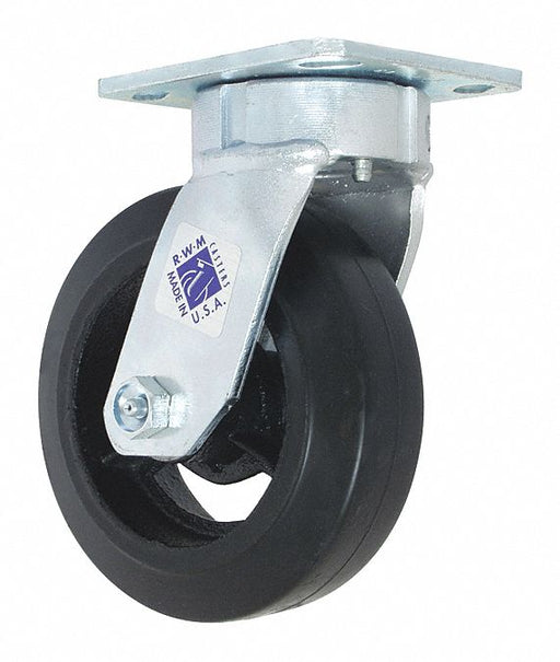 Plate Caster Swivel Rubber 7 1/2 H