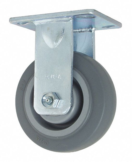 Plate Caster Rigid Rubber 5 5/8 H