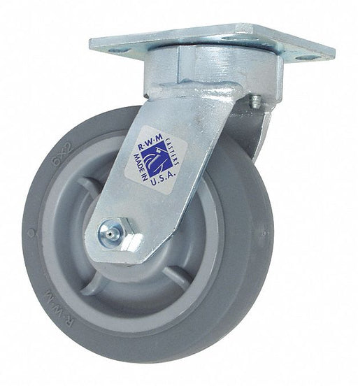 Plate Caster Swivel Rubber 6 1/2 H