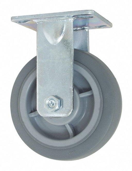 Plate Caster Rigid Rubber 7 1/2 H