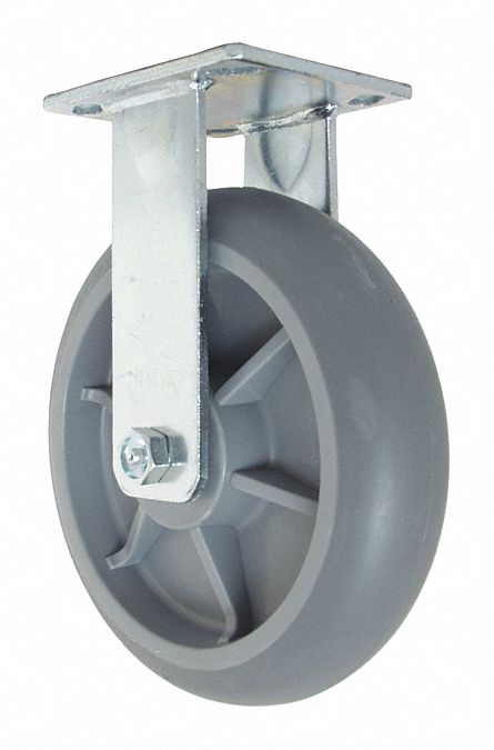 Plate Caster Rigid Rubber 10 1/8 H