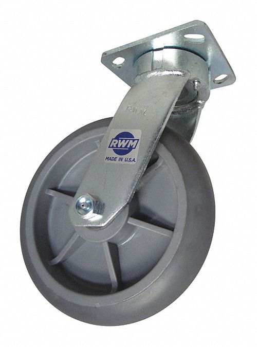 Plate Caster Swivel Rubber 10 1/8 H