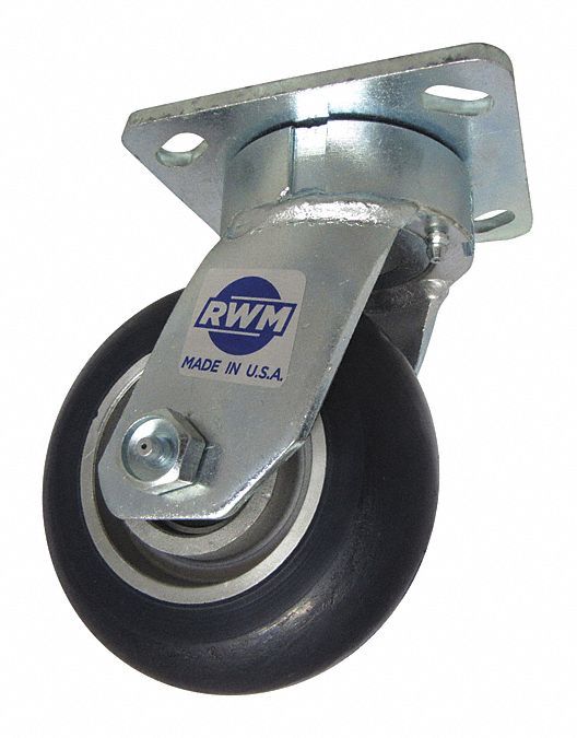 Plate Caster Swivel Polyurethane 6 1/2 H
