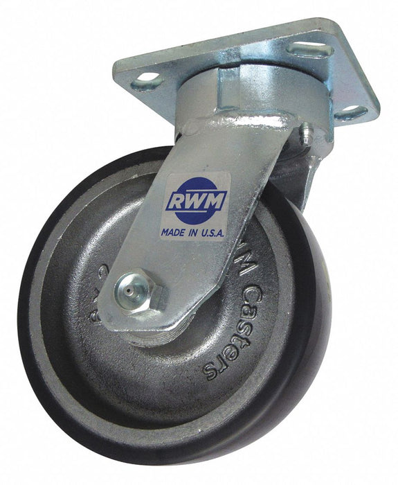Plate Caster Swivel Polyurethane 7 1/2 H