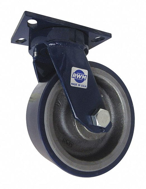 Plate Caster Swivel Polyurethane 7 1/2 H
