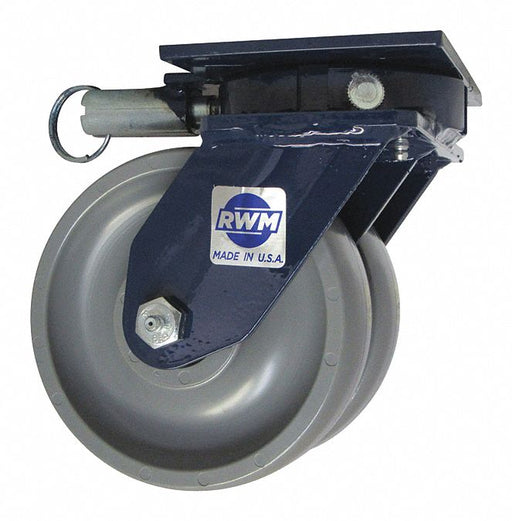 Plate Caster Swivel Elastomer 8 H