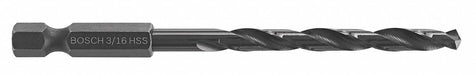 Hex Shank Drill 3/16 HSS