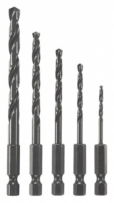 Hex Shank Drill Set 5pc HSS