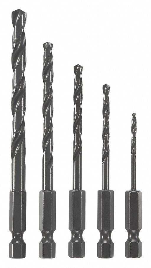 Hex Shank Drill Set 5pc HSS