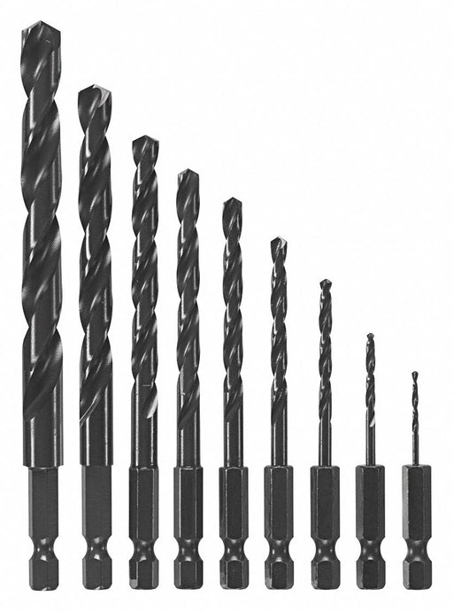 Hex Shank Drill Set 9pc HSS