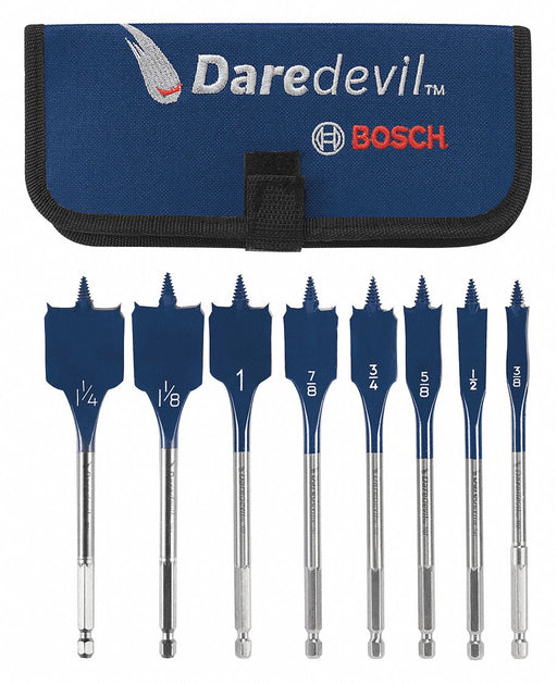 Spade Blade Drill Set 8pc Carbon Steel