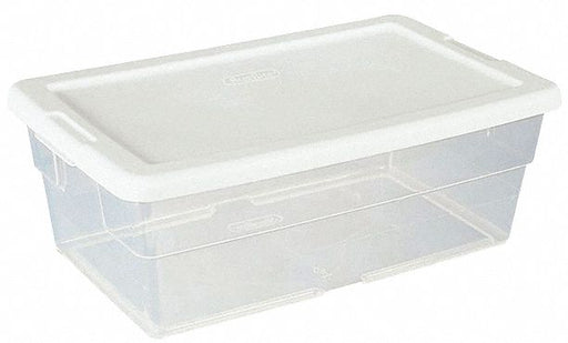 Storage Tote Clear/White Polypropylene