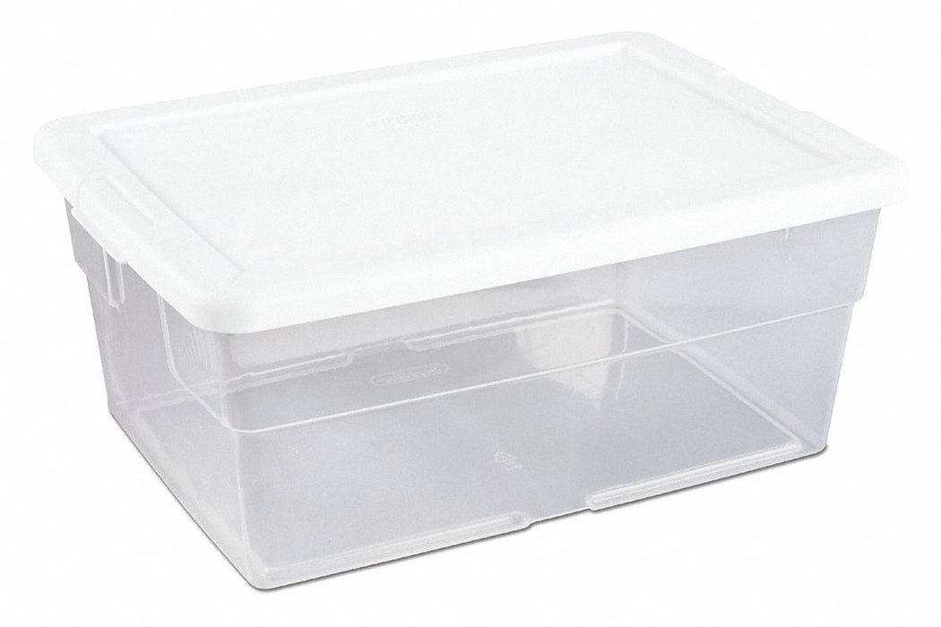 Storage Tote Clear/White Polypropylene