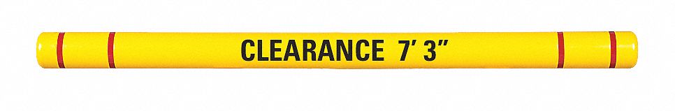 Clearance Bar 5 O.D. 96 L Yellow/Red