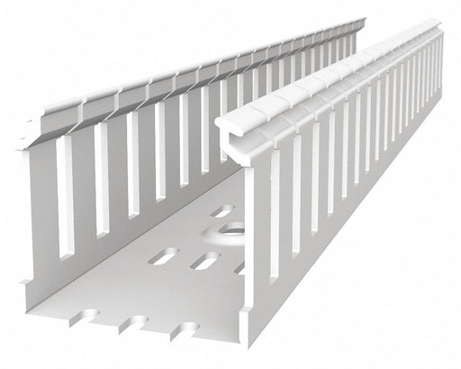 Wiring Duct Wide Slot Wall White 6 ft L