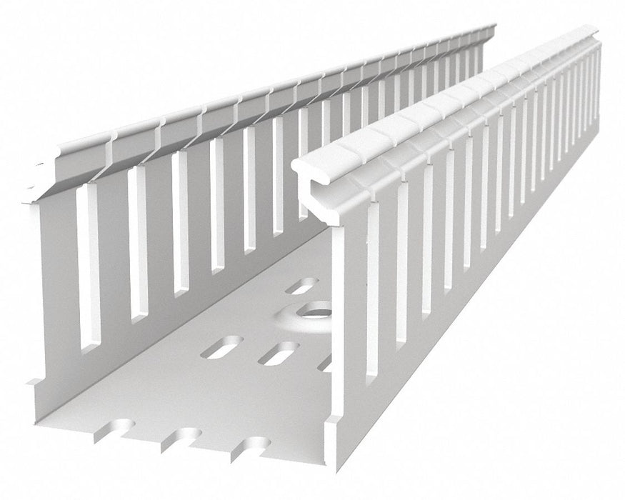 Wiring Duct Wide Slot Wall White 6 ft L