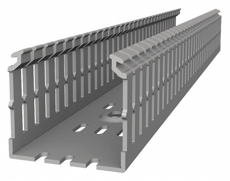 Wiring Duct Wide Slot Wall Gray 6 ft L
