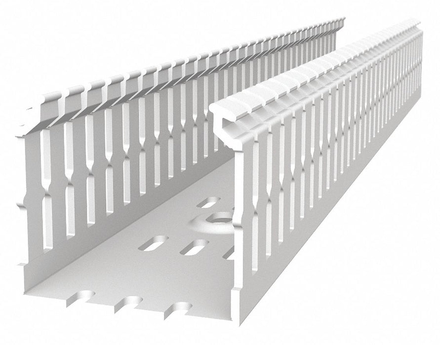 Wiring Duct Wide Slot Wall White 6 ft L