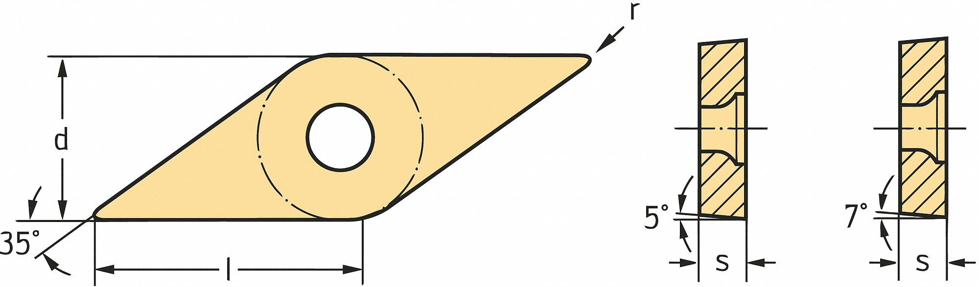 Diamond Turning Insert VCMW Carbide