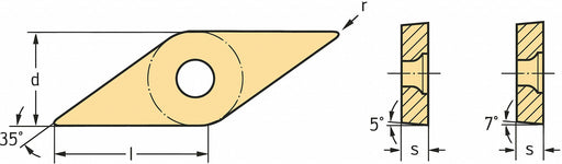 Diamond Turning Insert VCMW Carbide
