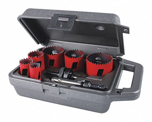 Hole Saw Kit 8pcs Sizes 0.875 -2.5 