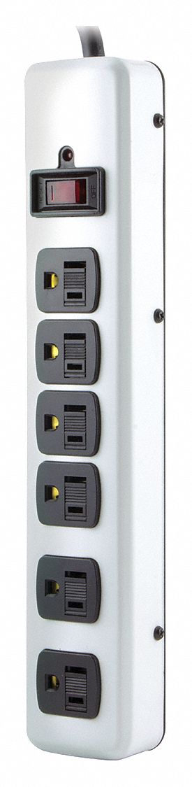 Outlet Strip 6 Outlets Beige 6 ft Cord