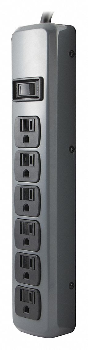 Outlet Strip 6 Outlet 15A 12 L Gry